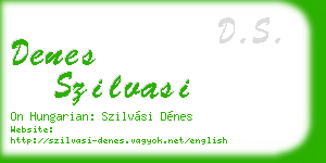 denes szilvasi business card